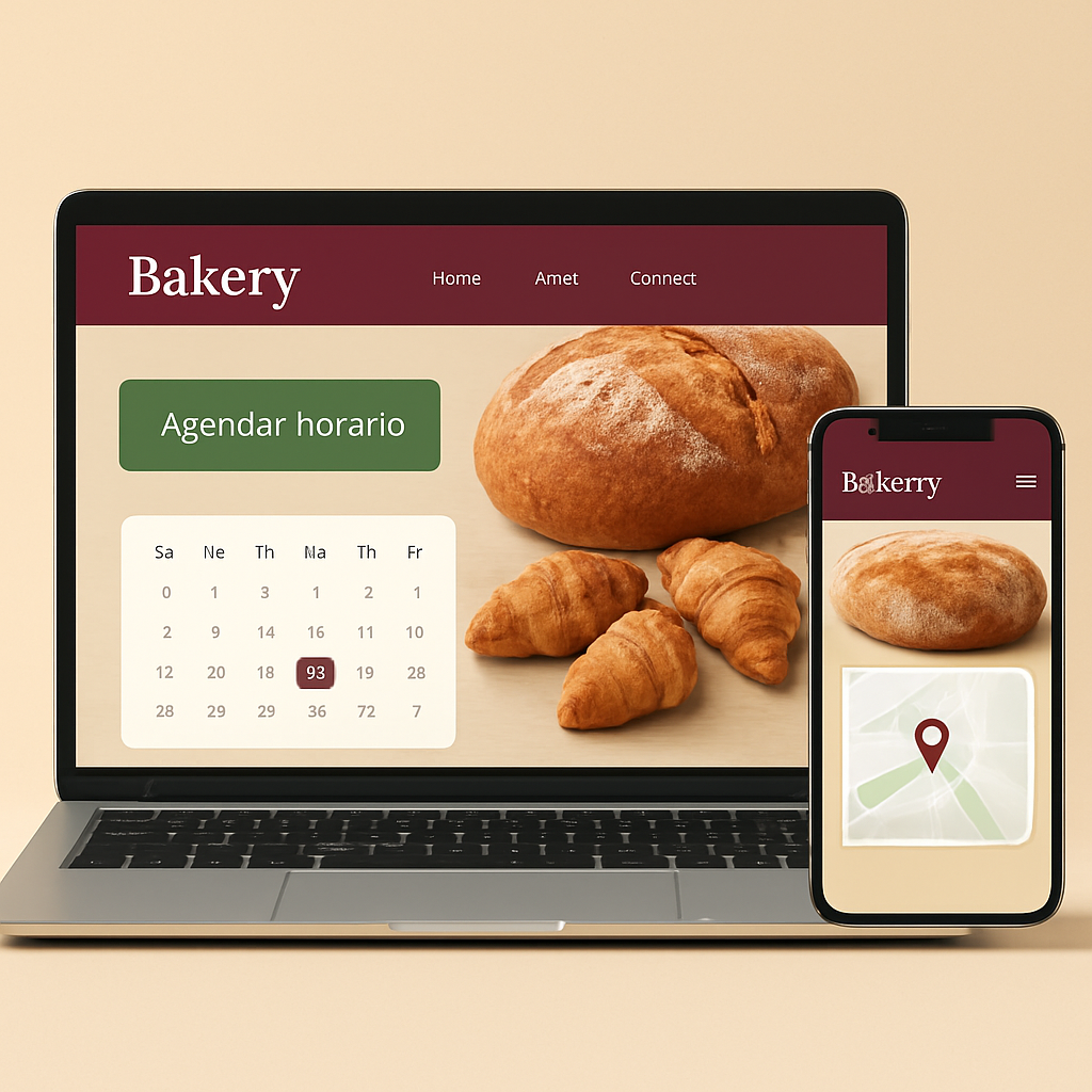 Exemplo de site de negócio local com agendamento online e localização no Google Maps